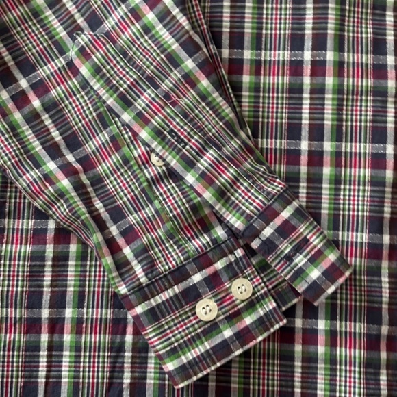 Cruel Girl Blue Green Red Plaid Button Down Long Sleeve Shirt Women's Size L - Picture 7 of 11